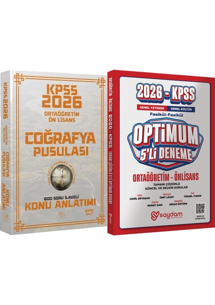 2026 Kpss Ortaöğretim Ön Lisans Coğrafyanın Pusulası Konu Anlatımı - Optimum 5 Deneme