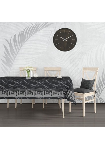 Yıkanabilir ve Silinebilir Siyah Masa Örtüsü, Leke Tutmaz, Kumaş Görünüm fırsatları