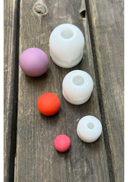 Beyaz Silikon Mum Kalıp Seti, Üçlü Küre Tasarımı, Dekoratif ve Kolay Kullanım fiyatları