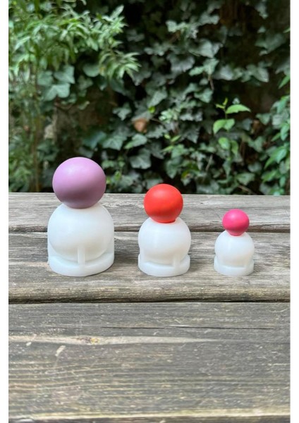 Beyaz Silikon Mum Kalıp Seti, Üçlü Küre Tasarımı, Dekoratif ve Kolay Kullanım modelleri