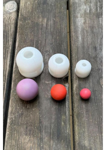 Beyaz Silikon Mum Kalıp Seti, Üçlü Küre Tasarımı, Dekoratif ve Kolay Kullanım indirimleri