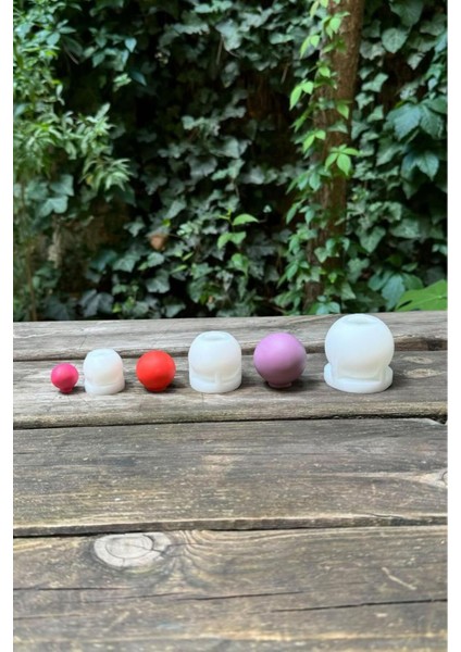 Beyaz Silikon Mum Kalıp Seti, Üçlü Küre Tasarımı, Dekoratif ve Kolay Kullanım