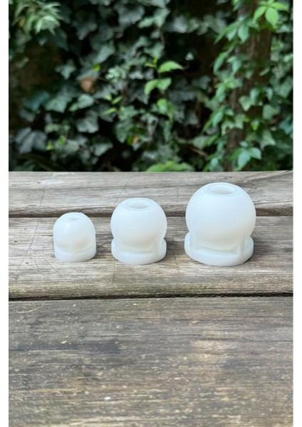 Beyaz Silikon Mum Kalıp Seti, Üçlü Küre Tasarımı, Dekoratif ve Kolay Kullanım