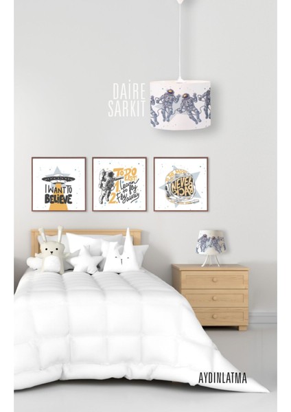 Şık Beyaz Uzay Daire Sarkıt Aydınlatma, Modern ve Şık Tasarım.