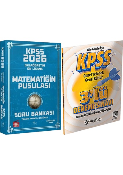 2026 Kpss Ortaöğretim Ön Lisans Matematiğin Pusulası Soru Bankası - 3 Deneme
