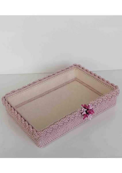 Dikdörtgen Örgü Sepet 20*30 cm Organizer Hediyelik Bohçalık Çeyizlik
