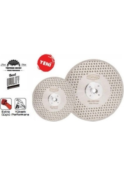 Elmas Kesici Elektrolize Flanşlı 180 mm