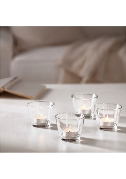 Turuncu Cam Tealight Mumluk, Şık ve Sıcak Atmosfer Yaratır fırsatları