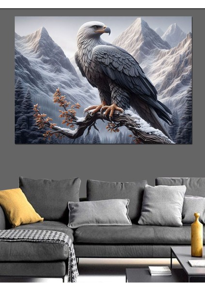 Renkli Daldaki Kartal Dekoratif Kanvas ve Ahşap Tablo, Şıklık ve Canlılık Katıyor fiyatları