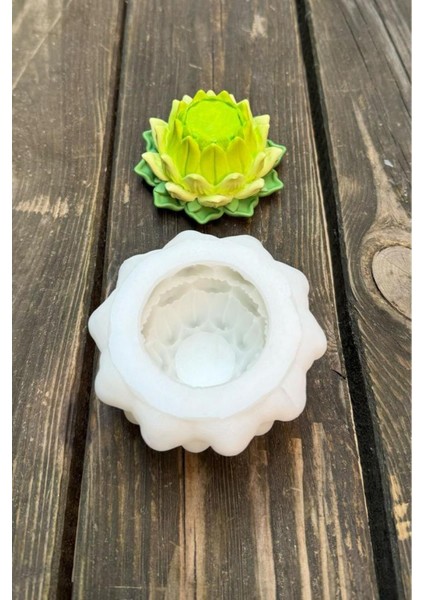 Beyaz Lotus Çiçek Silikon Mum Kalıbı, 8 Parçalık Set indirimleri