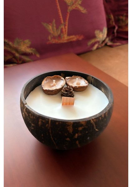 Vanilya ve Coconut Kokulu Doğal Soya Wax Mum, 400G, Beyaz Renk modelleri