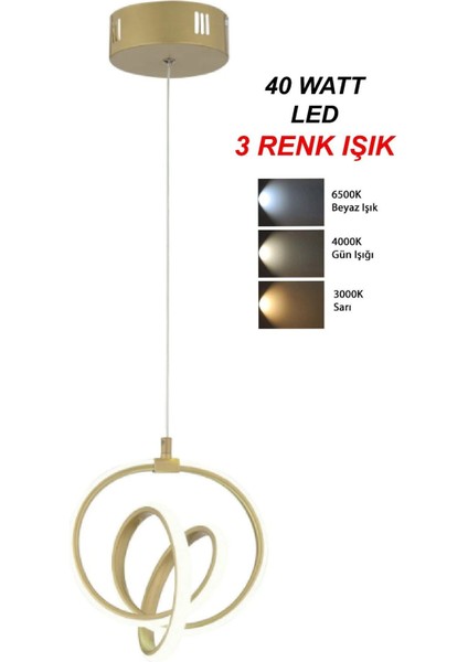 Şık Üç Renk LED Avize, Estetik ve Modern Aydınlatma Seçeneği
