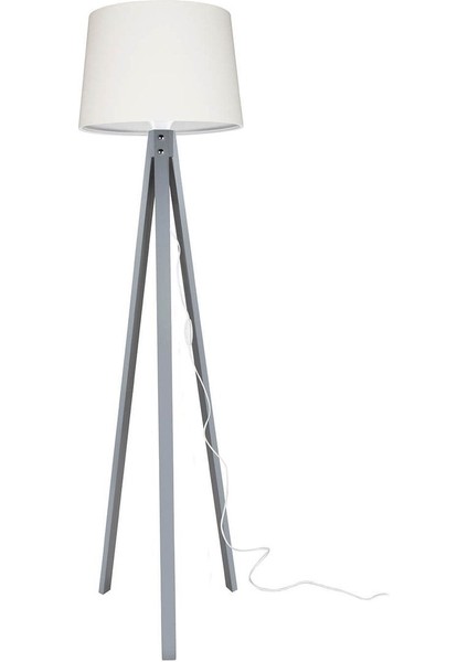 Şık Gri Ayaklı ve Krem Şapkalı Modern Dekoratif Lambader, Sıcak ve Samimi Ortamlar Için modelleri