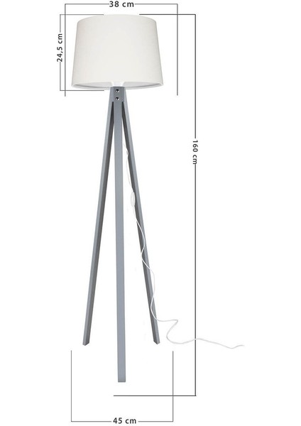 Şık Gri Ayaklı ve Krem Şapkalı Modern Dekoratif Lambader, Sıcak ve Samimi Ortamlar Için fırsatları