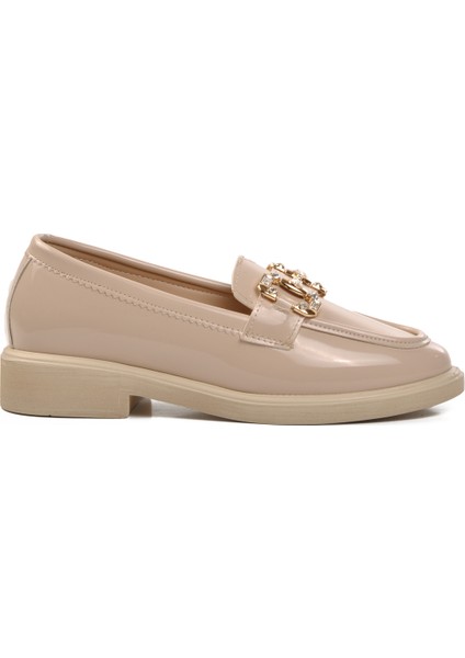 Bej Rugan Kadın Günlük Loafer Ayakkabı