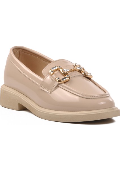 Bej Rugan Kadın Günlük Loafer Ayakkabı modelleri