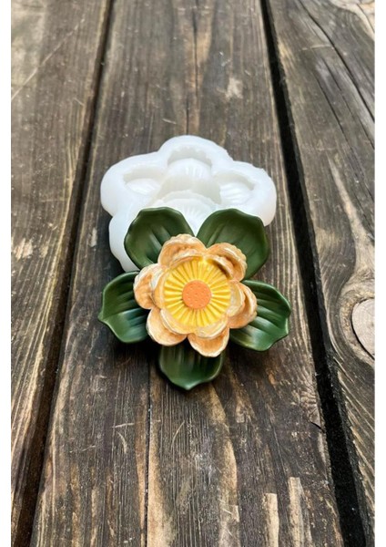 Beyaz Lotus Çiçek Silikon Mum Kalıbı, 4'lü Set, Yaratıcı ve Şık Tasarım