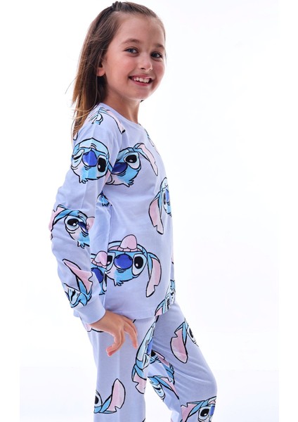 Cute Monster Desenli Kız Çocuk Pijama Takımı