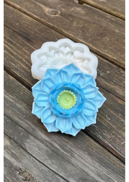 Beyaz Lotus Çiçek Silikon Mum Kalıbı, 3'lü Set, Ev Dekoru ve Hediye Seçenekleri