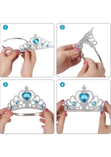 Karlar Ülkesi Mavi Kalpli Taşlı Elsa Tacı fiyatları