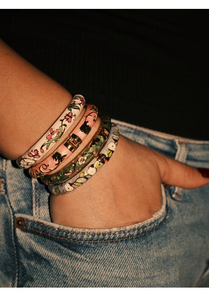 Saaden Bahar Desenli Trend Kelepçe Bilezik modelleri