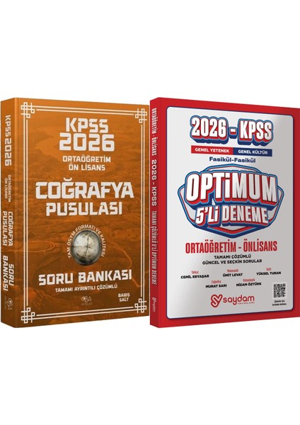2026 Kpss Ortaöğretim Ön Lisans Coğrafyanın Pusulası Soru Bankası - Optimum 5 Deneme