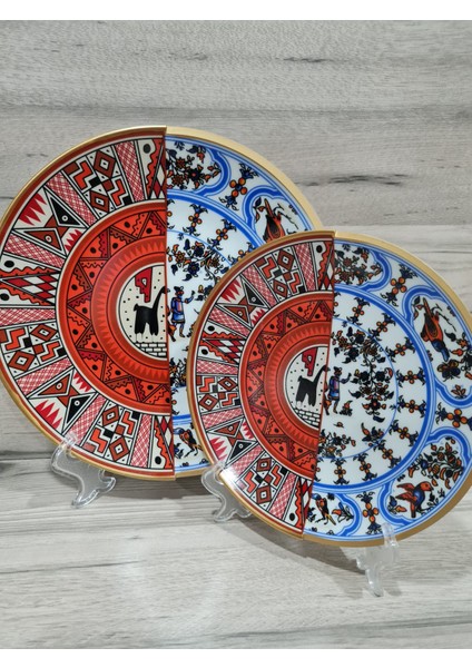 12 Parça 6 Kişilik Porselen Pasta ve Servis Tabağı Seti Nr Serisi