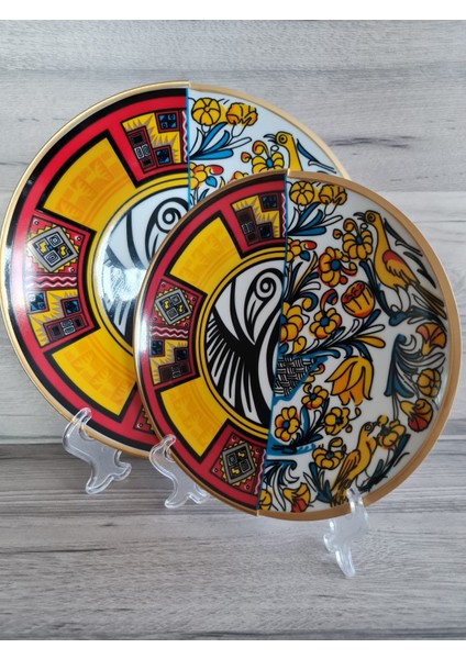 12 Parça 6 Kişilik Porselen Pasta ve Servis Tabağı Seti Cng Serisi