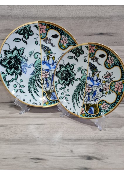 12 Parça 6 Kişilik Porselen Pasta ve Servis Tabağı Seti Srm Serisi