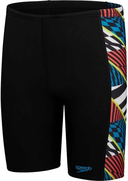 Digi Allover Panel Jam-Mer Erkek Çocuk Yüzücü Mayosu Siyah fiyatları