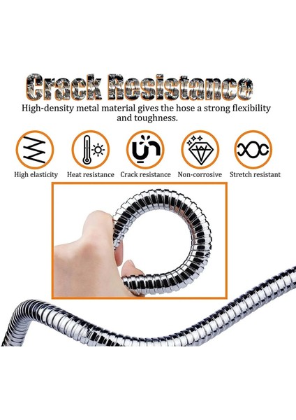 Krom Paslanmaz 1,5 Metre Gerçek Çelik Banyo Duş Hortumu Kopmaz Patlamaz modelleri