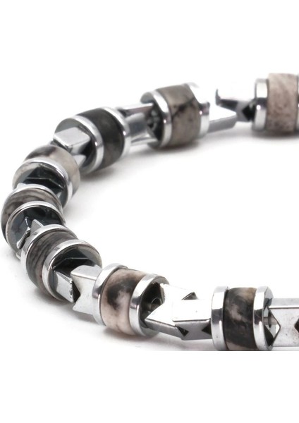 Picasso Jasper Hematit Doğal Taş Bileklik SPF-A-058 indirimleri