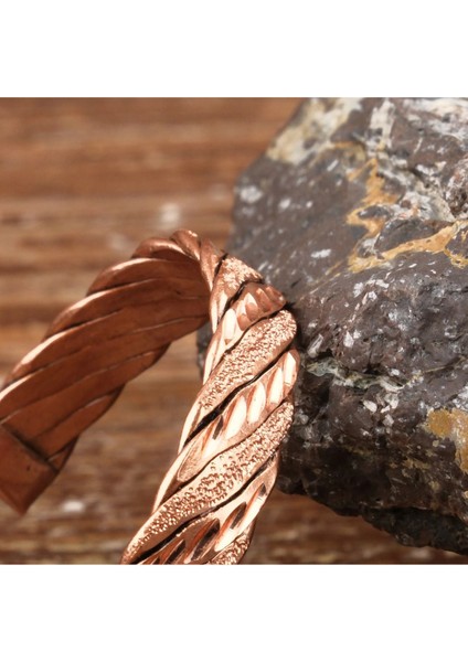 El Yapımı Motifli Saf Bakır Unisex Bileklik SPF-B-005 fiyatları
