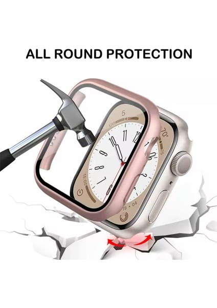 Apple Watch Series 7/8/9 45 Uyumlu mm Kasa ve Ekran Koruyucu Mika Kılıf .