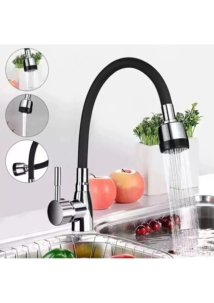 Refreshjet Mix Kuğu Mutfak Evye Bataryası Sipiral Hortumlu 2 Fonksiyonlu Musluk Sıcak Soğuk Girişli fırsatları