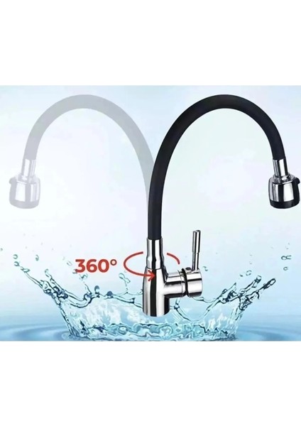Refreshjet Mix Kuğu Mutfak Evye Bataryası Sipiral Hortumlu 2 Fonksiyonlu Musluk Sıcak Soğuk Girişli indirimleri