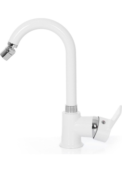 Beyaz Kısa Borulu Lavabo Bataryası Oynar Perlatörlü fiyatları