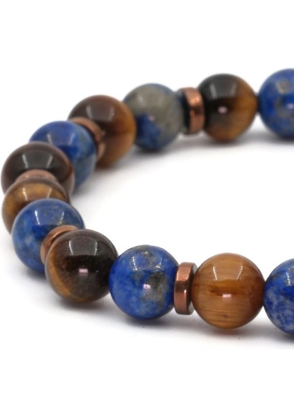 Lapis Lazuli ve Kaplan Gözü Hematit Doğal Taş Bileklik SPF-A-051 indirimleri