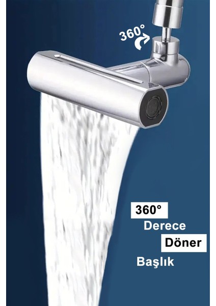Chot Lüx 360° Derece Döner Musluk Ucu 4 Fonksiyonlu Eviye Kaliteli Banyo Mutfak Batarya Oynar Başlık