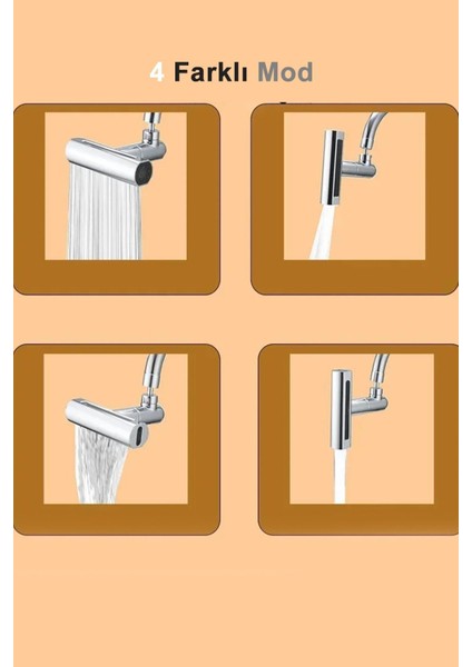 Chot Lüx 360° Derece Döner Musluk Ucu 4 Fonksiyonlu Eviye Kaliteli Banyo Mutfak Batarya Oynar Başlık fiyatları