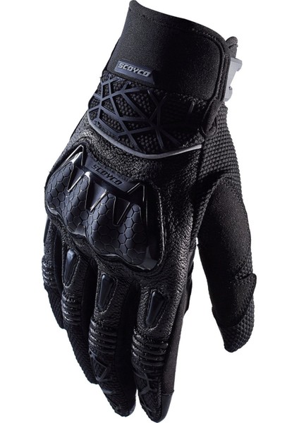 MC103 Motosiklet Eldiveni - Siyah | Full Koruma, Dokunmatik Uyumlu, Kaymaz Avuç Içi