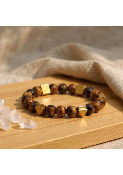 Kaplan Gözü Hematit Doğal Taş Bileklik SPF-A-030