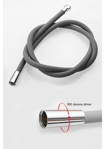 Blackrope Lüx Siyah Ultra Esnek Silikon Sağlam Yapılı Kopmaz Patlamaz Paslanmaz Banyo Duş Hortumu fırsatları