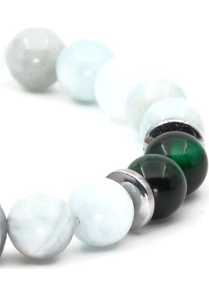 Akuamarin Kaplan Gözü Hematit Doğal Taş Bileklik SPF-A-005 modelleri