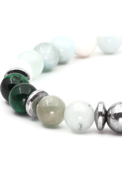 Akuamarin Kaplan Gözü Hematit Doğal Taş Bileklik SPF-A-005 fırsatları