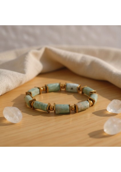 Amazonit Hematit Doğal Taş Bileklik SPF-A-007