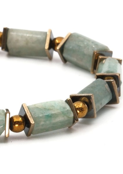 Amazonit Hematit Doğal Taş Bileklik SPF-A-007 modelleri