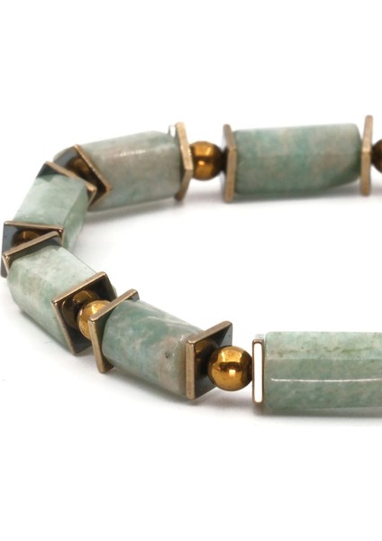 Amazonit Hematit Doğal Taş Bileklik SPF-A-007 fırsatları