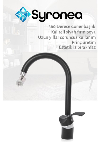 Madrid Siyah Mutfak Eviye Bataryası Aç Kapa Musluk fiyatları