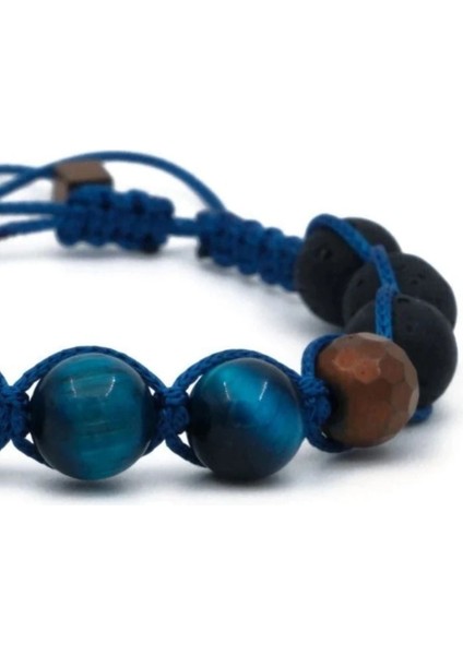 Kaplan Gözü ve Hematit Makrome Doğal Taş Bileklik SPF-A-040 modelleri